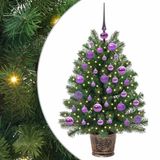 vidaXL Kunstkerstboom met 150 LED, standaard, Groen, 95 cm, PE en PVC