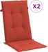 vidaXL - Stoelkussens - 2 stuks - Hoge rug - 120x50x4 cm - Stof - Gemêleerd - Rood