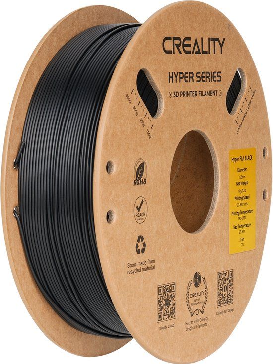 Creality Hyper PLA 3D-Printer Filament - 1,75mm 1kg - Zwart