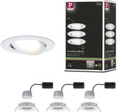 Paulmann LED-inbouwlamp 3-Step-Dim Nova Coin Basisset zwenkbaar rond 84 mm 50° Coin 3x6W 3x470lm 230V dimbaar 2700K Wit mat