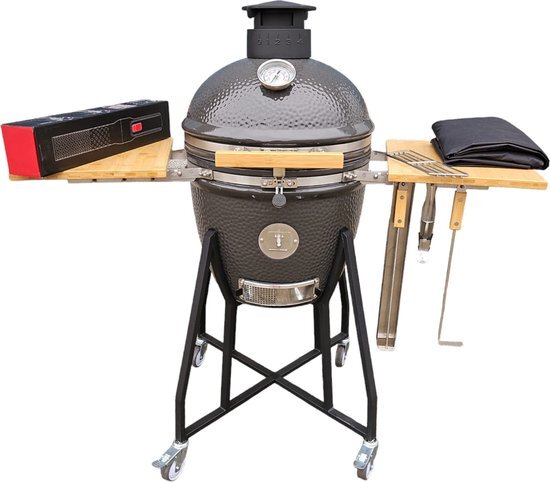 Kamado Barbecue - 18 inch - Grijs - Alle Accessoires