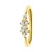 Lucardi - Dames Zilveren ring asymmetrisch zirkonia - Ring - 925 Zilver - Goudkleurig - 18 / 57 mm