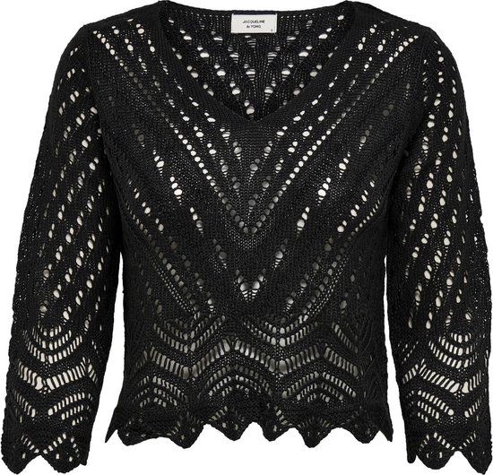 JDY JDYNEW SUN 3/4 CROPPED PULLOVER KNT NOOS Women's Sweater - Size L - Black