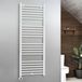 Hudson Reed Kent Radiateur sèche-serviettes électrique plat – Blanc – 160 cm x 50 cm - Avec élément thermostatique câblé