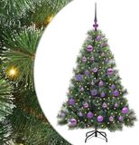vidaXL Kunstkerstboom met 150 LED, standaard, Groen, 120 cm, PE en PVC