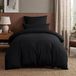 TRANKIELO® - Ensemble de literie 155x220 cm - Microfibre, fermeture éclair, doux et infroissable, noir