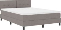 vidaXL Boxspringbed met LED-stripverlichting Taupe 160 x 200 cm Stof