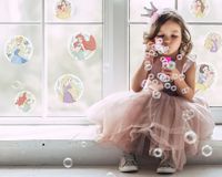 Disney Raamsticker Princess Kindness Bubbles, 30 x 30 cm, 2 vellen