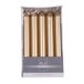 DONAU HOME Gladde gelakte staafkaarsen, goud, 10 stuks in doos, 17 x 2 cm, ongeparfumeerd, cilindrische, tafelkaarsen voor decoratie in de woonkamer, badkamer, 6 uur brandduur