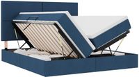 vidaXL Opbergbed met hoofdeinde met opslag Blauw 200 x 200 cm Stof