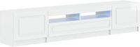 vidaXL LED tv-meubel UTRECHT 3 st Hoogglans Wit Bewerkt hout