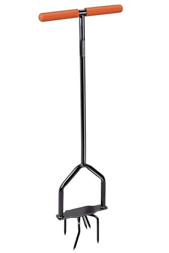 BLACK+DECKER Tuinhak met ratel, draaibare kop, ergonomische handgreep, cultiveren en onkruid wieden, zwart/oranje