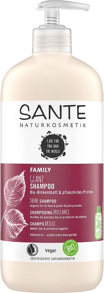 Sante Naturkosmetik Glanz Shampoo Bio-birkenblatt & Pflanzliches Protein