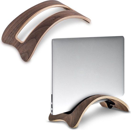 kalibri Verticale Laptopstandaard - Hout - Walnootbruin