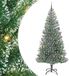 vidaXL Kunstkerstboom Sneeuw Gevlokt met LED Licht Groen en Wit 210 cm