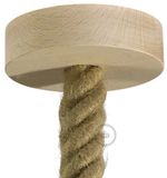 LEDatHOME | Houten plafondkap voor 3XL koord | Blank