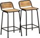Maison Exclusive - Lot de 2 tabourets de bar, dimensions 46x35,5x80 cm, en bois de manguier massif brut