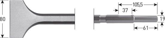 Rotec Spadebeitel 6-kant tbv Kango 900 80x300mm