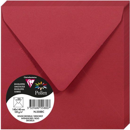 Pollen by Clairefontaine Stuifmeel van Clairefontaine enveloppe 140 mm, fuchsia