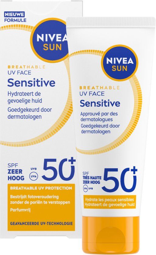NIVEA SUN UV Face Sensitive SPF50+ Zonnebrand Gezicht - 40ml