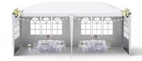 QEENTOE Pavillon de jardin, 3x6 mètre, blanc