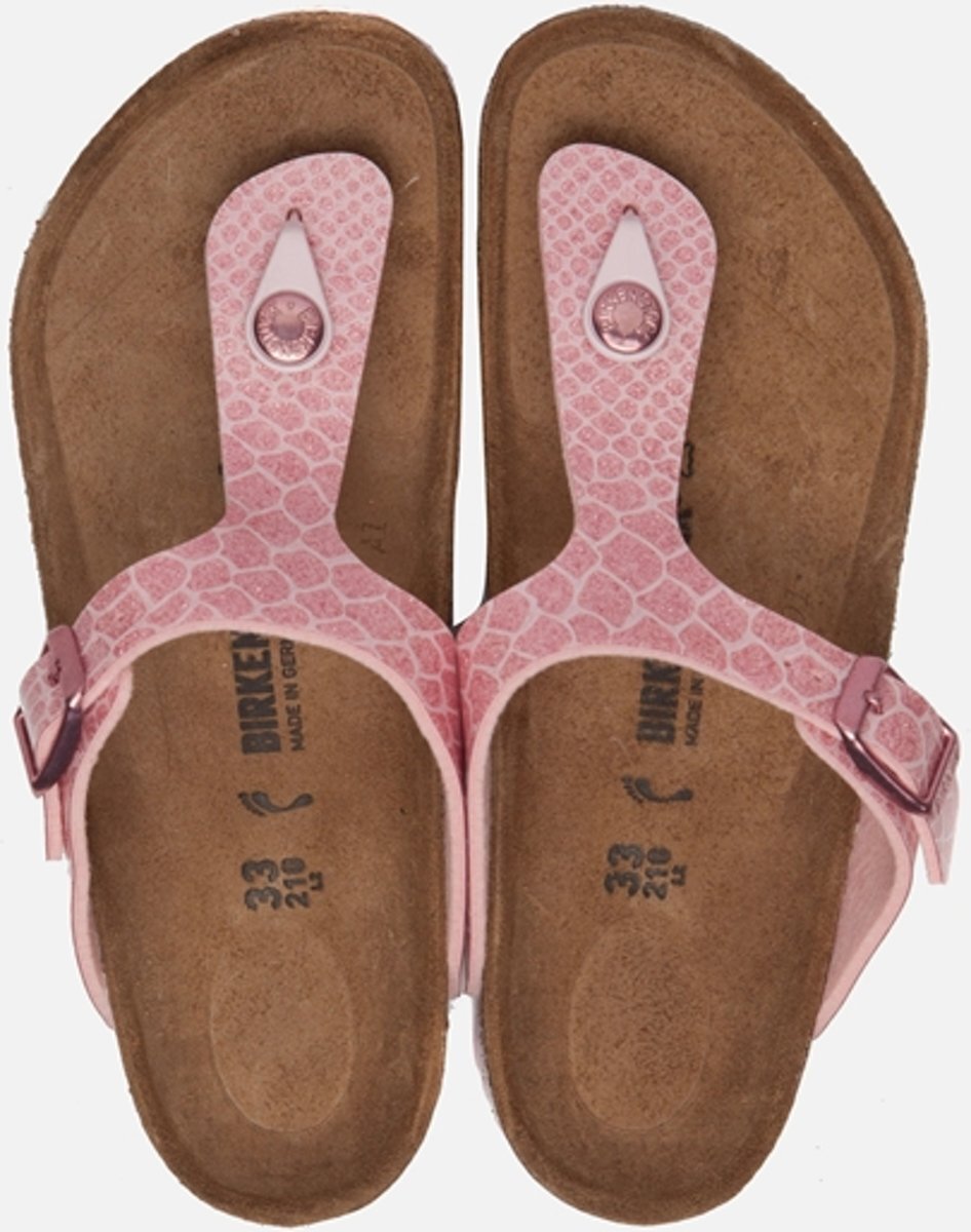 Birkenstock Gizeh Magic Snake roze narrow slippers meisjes