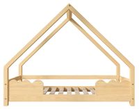 StarTech Kinderbed met omheining - Kinder- en jeugdbed - Hout - Valbeveiliging - 90 x 200 cm - Natuurlijke kleuren
