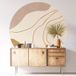 Autocollant Mural Rond Bohème / Cercle - Diamètre 70 cm - Adhésif + Protection Mate