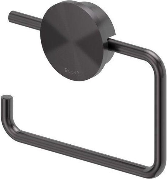 Geesa Opal Toiletrolhouder - Zwart Metaal Geborsteld - 11.3 cm