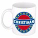 Bellatio Decorations - Christiaan voornaam - koffiemok - beker - wit/blauw - 300 ml