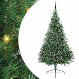 vidaXL - Kunststof - Voorverlichte - Kerstboom - met - 300 - LED - Groen - 240 - cm - PVC