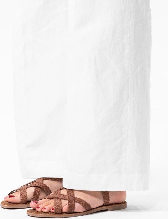 Manfield - Dames - Gevlochten cognac sandalen - Maat 42