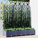 VidaXL Jardinière avec treillage 120x40x121,5 cm polypropylène bleu gris