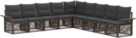 vidaXL - Tuinbank - Set - 9 - st - Grijs - poly - rattan