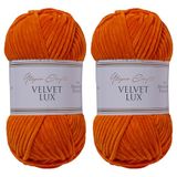 Utopia Crafts Velvet Lux Chenille superzacht, grof garen voor breien en haakgaren, 2 x 100 g (roestig oranje)