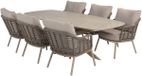 4 Seasons Outdoor Puglia Nevada low dining tuinset 250x105xH69 cm 7 delig latte met deens ovaal keramiek