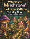 Whimsical Mushroom Cottage Village Coloring Book