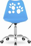 LEOBERT PRINT Bureaustoel Blauw, Modern Ergonomisch Design, Verstelbare Zithoogte, Chromen Basis, Geschikt voor Kinderkamer, Thuiswerkplek of Kantoor, Max. 110 kg
