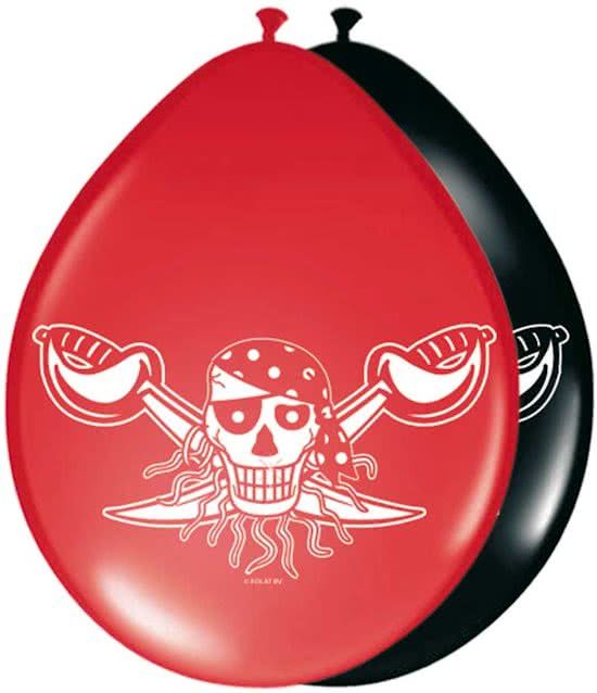 Folat Rode Piraat ballonnen - 8 stuks
