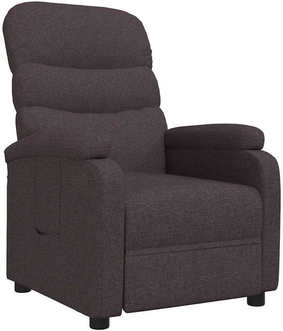 vidaXL Fauteuil verstelbaar stof donkerbruin