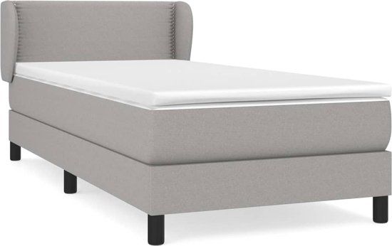 vidaXL Boxspring met matras stof lichtgrijs 80x200 cm