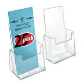 Azar Displays Azar 252012 Clear Acryl Trifold Literatuur Brochure Houder Voor Teller | Perfect voor Pamfletten | Brochures | Menu's | Promoties | Literatuur | Made In USA |, 25Pk, 25pk