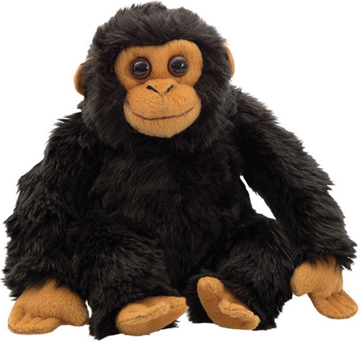 Nature Planet Pluche Chimpansee aap knuffel 22 cm - Dieren speelgoed knuffels cadeau - Apen