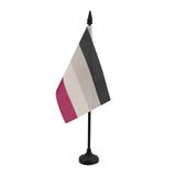 AZ FLAG Tafelvlag Aseksuele regenboog 15x10 cm Polyester 100D Plastic Voet