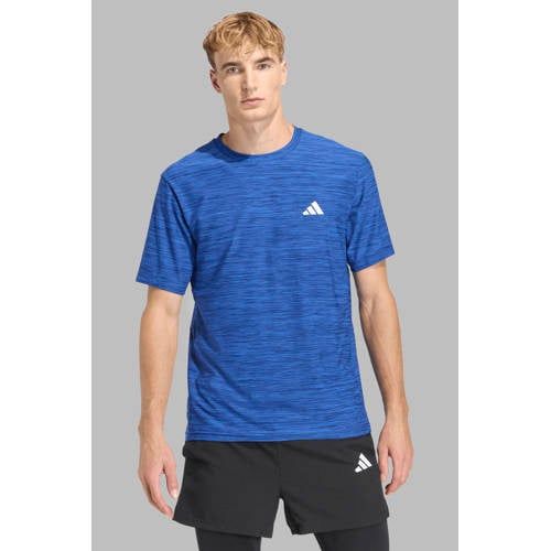 adidas Performance sportshirt blauw melange