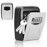Sleutelkluis Wandbevestigd Veiligheid, Grote Key Lock Box Buiten met 4-Cijferige Combinatie, Zware Waterdichte Sleutelkluis voor Huis, Garage, Kantoor en Tuin Sleutels Opslag