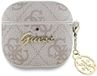 Guess Hoesje geschikt voor AirPods 4 | Premium Eco-leder en Duurzaam PC | met Charm | Robuust | Roze