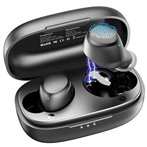 TOZO A1 Mini draadloos oordopjes Bluetooth 5.0 in-ear lichtgewicht hoofdtelefoon Ingebouwde microfoon Meeslepend premium geluid Lange-afstandsverbinding Headset (compatibel voor klein oor), zwart