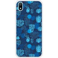 Y5 2019 Corail bleu bedrukt siliconen hoesje
