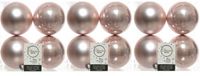 Decoris Kerstballen - 12x st - lichtroze - 10 cm - kunststof